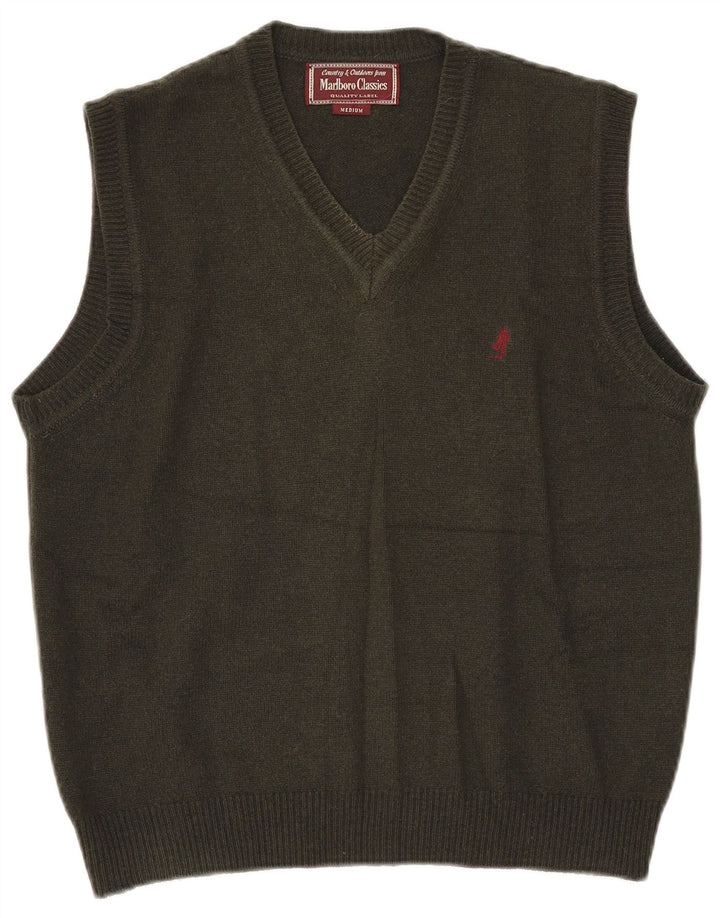 Marlboro Classics Mens Vest Tank Top Lână Medium Kaki