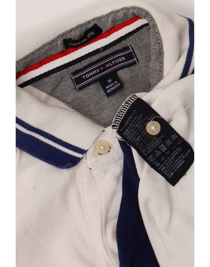 Tricou polo Tommy Hilfiger pentru bărbați, cu croială personalizată, alb mediu, bloc de culoare