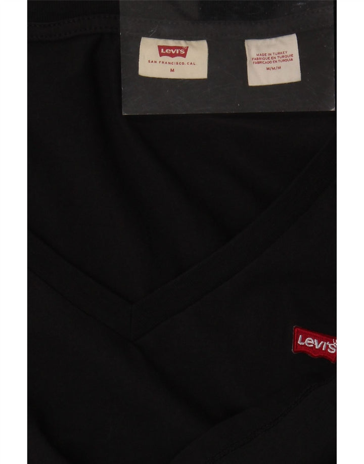 LEVI'S Womens T-Shirt Top UK 12 Medium Black Vintage Levi's and Second-Hand Levi's from Messina Hembry 