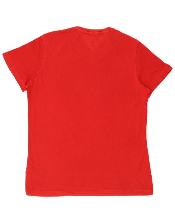 Tricou grafic Tommy Hilfiger pentru femei Top UK 12 Medium Red Bumbac