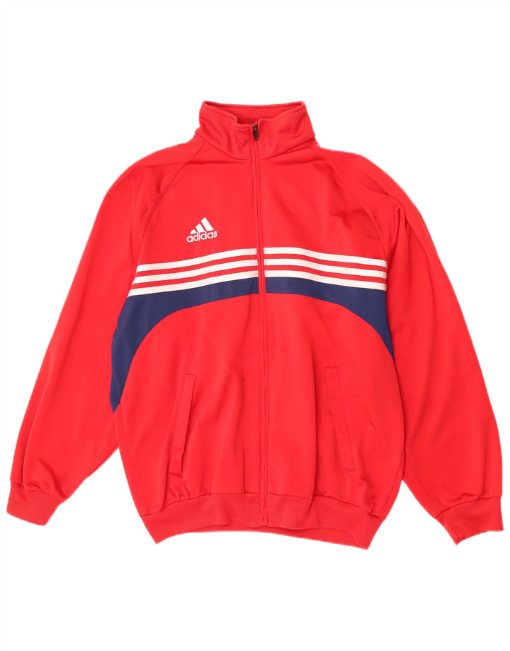 Jachetă de trening Adidas pentru bărbați Marea Britanie 40/42 Poliester Colorblock Roșu Mediu