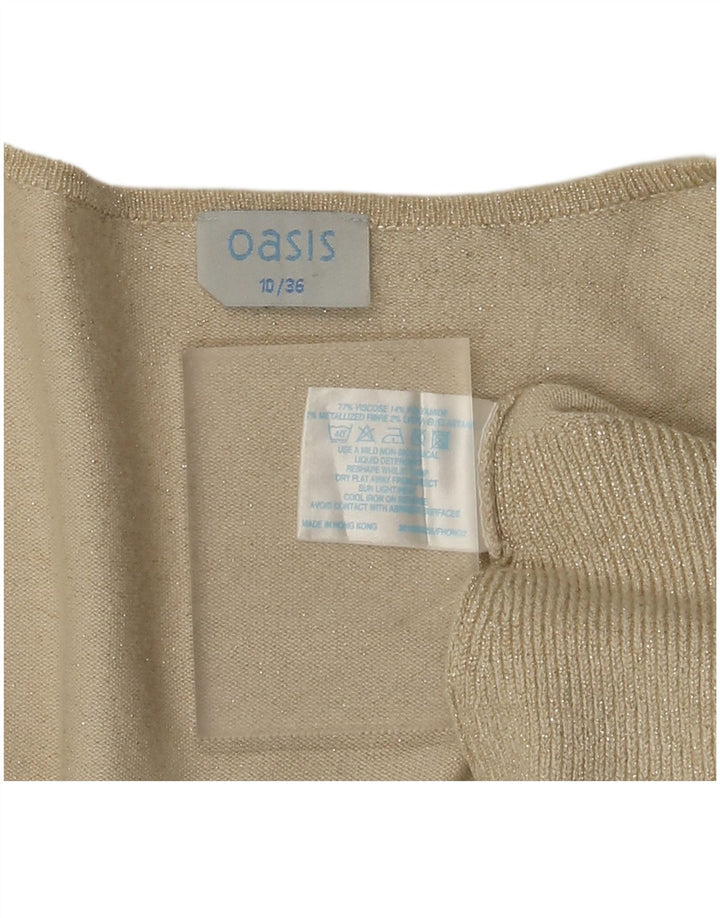 Pulover cardigan deschis pentru femei Oasis UK 10 Small Beige Viscose