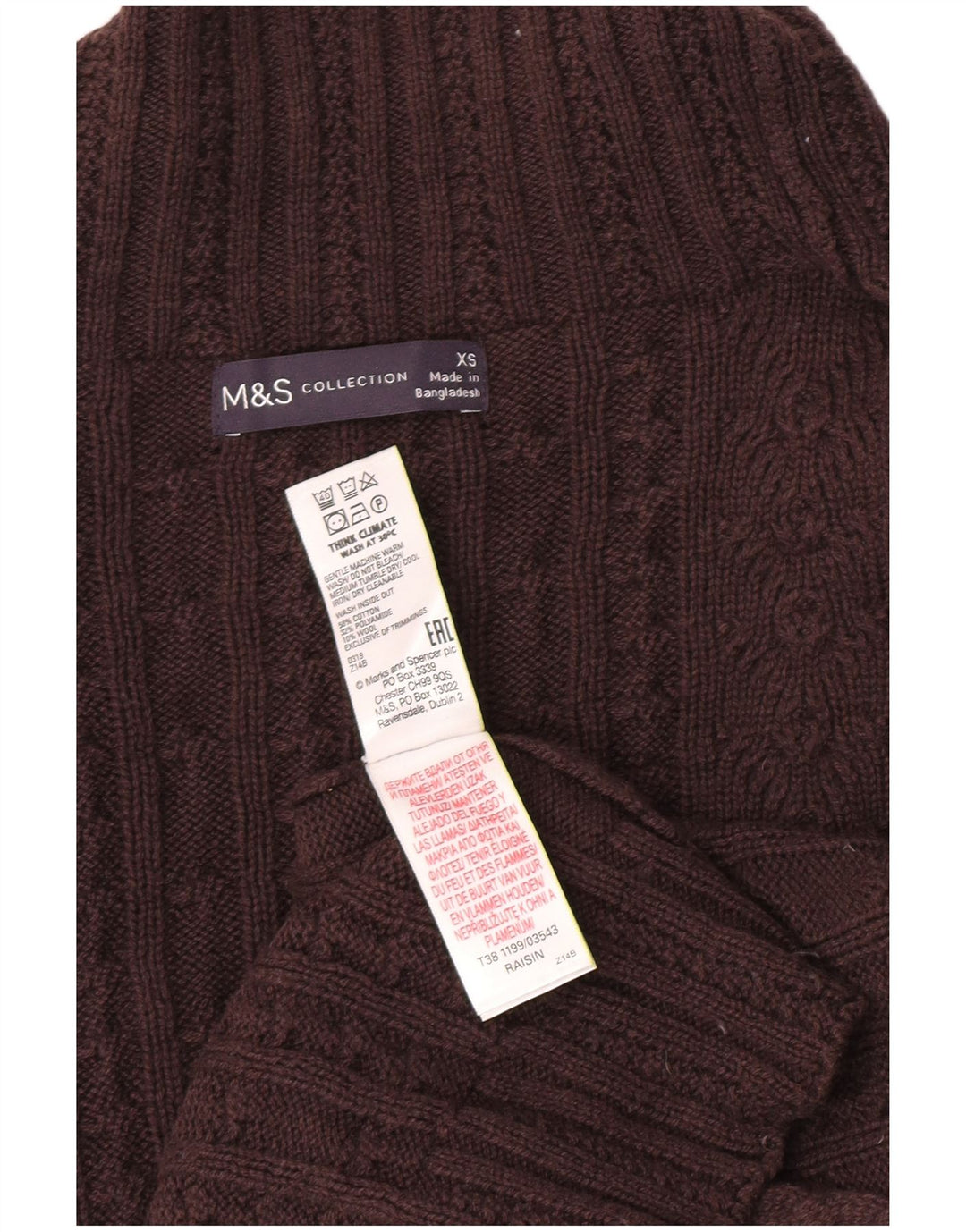 Marks & Spencer Pulover oversized cu gât țestoasă pentru femei UK 6 XS Maro