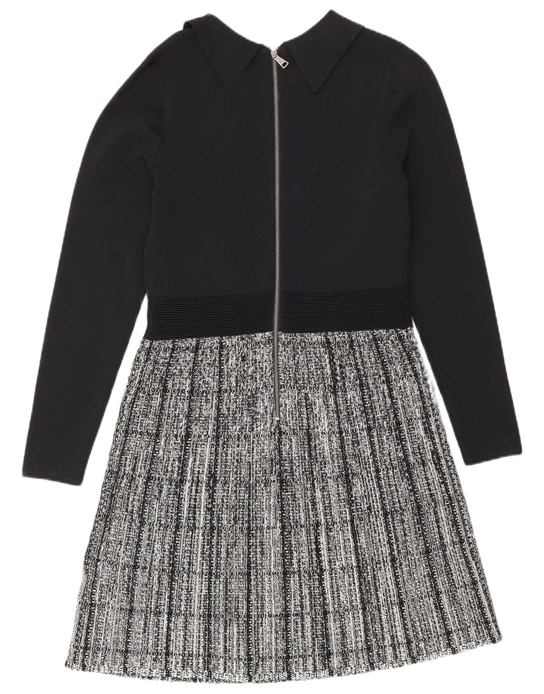 Rochie de bază cu mâneci lungi Ted Baker pentru femei Mărimea 2 mică, viscoză cu carouri negre