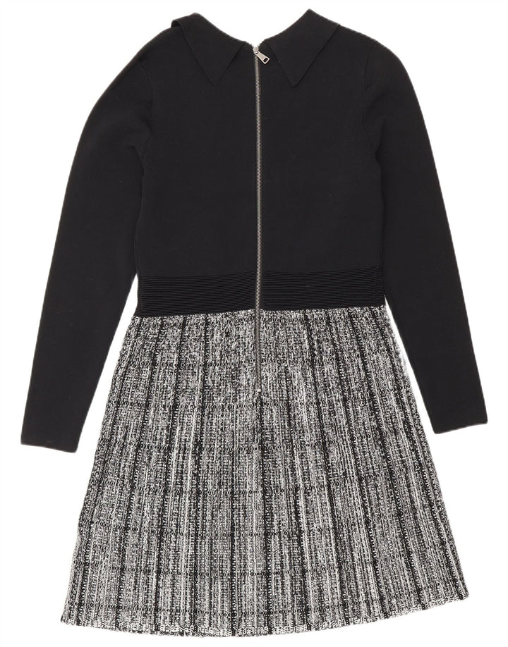 Rochie de bază cu mâneci lungi Ted Baker pentru femei Mărimea 2 mică, viscoză cu carouri negre