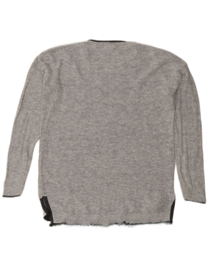 White Stuff Pulover pentru femei cu paragate cu gât de barcă UK 10 Small Gri