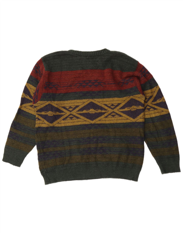 Pulover pentru bărbați Alba Moda cu gât crew pulover mare kaki geometric