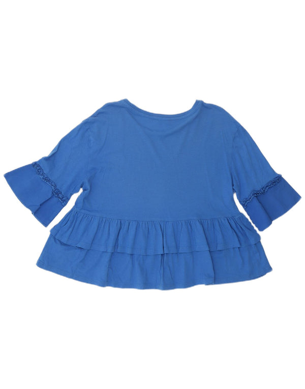 Benetton Tricou Crop Top pentru femei UK 12 Medium Blue