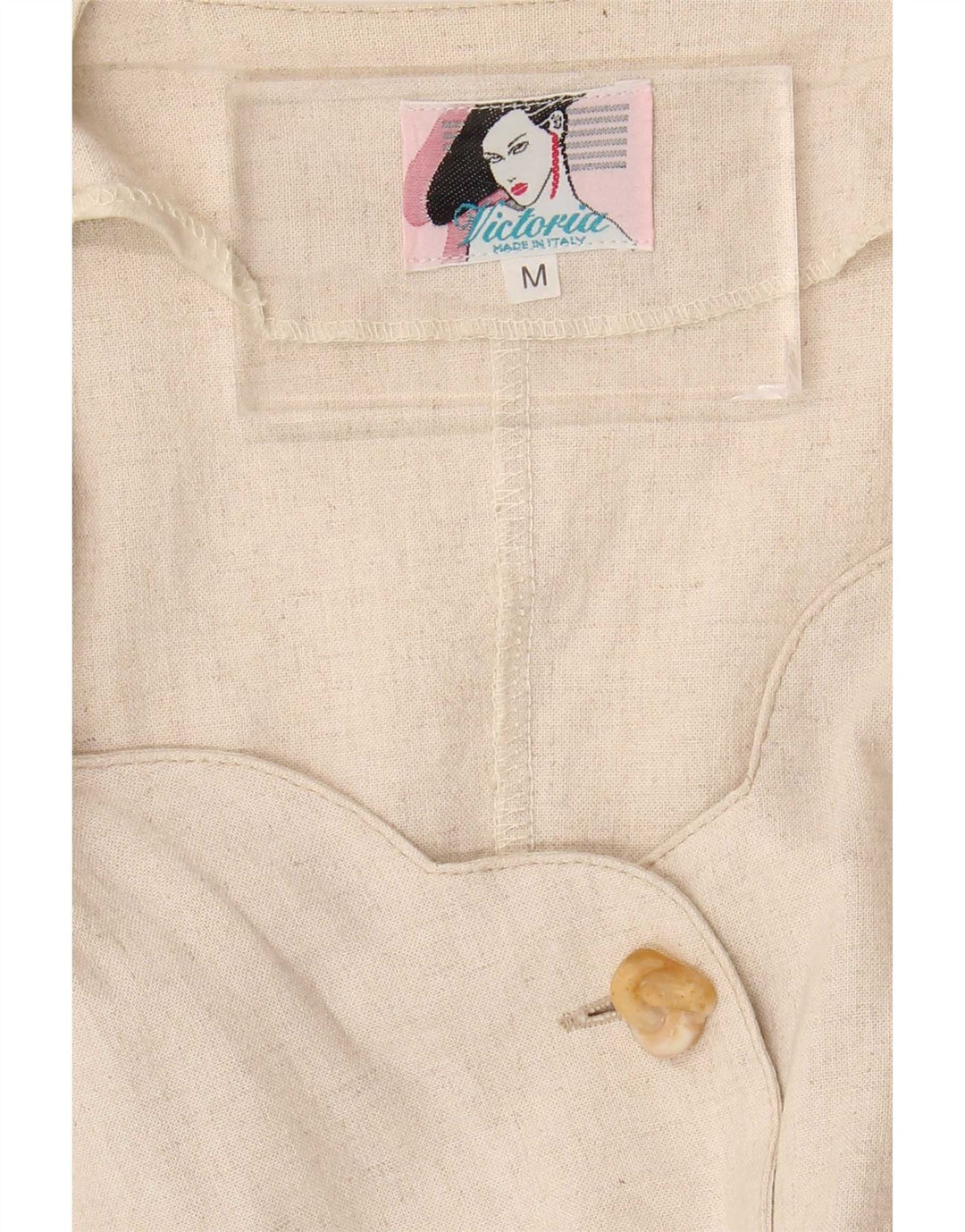 Rochie cămașă vintage pentru femei UK 14 Bej mediu