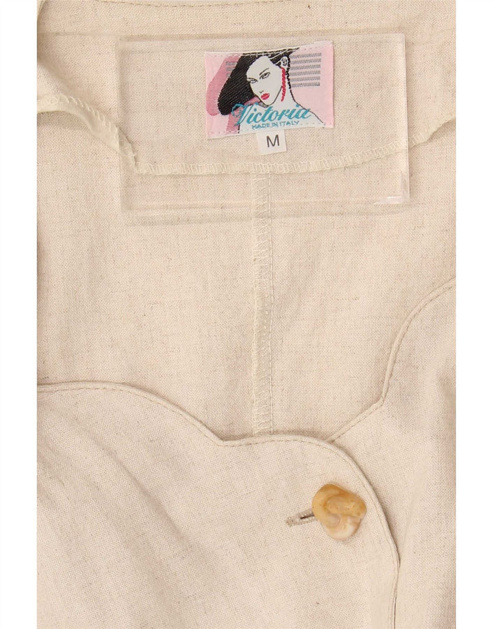 Rochie cămașă vintage pentru femei UK 14 Bej mediu