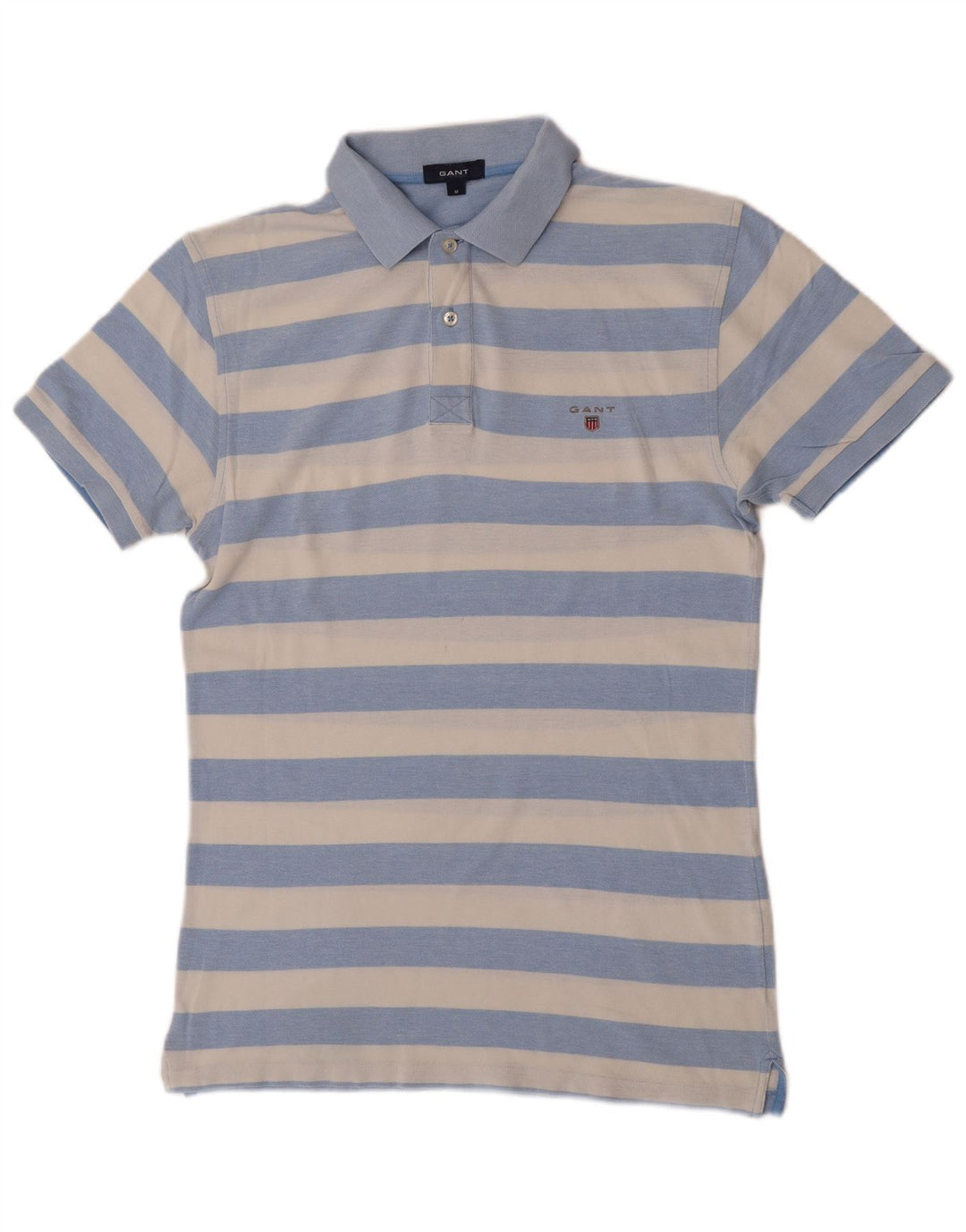 Tricou polo pentru bărbați Gant, albastru mediu cu dungi