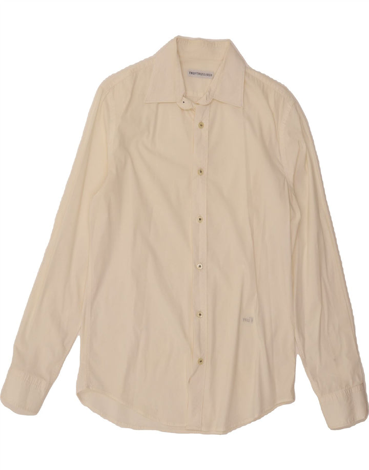 TRUSSARDI Mens Shirt Large Off White Vintage Trussardi and Second-Hand Trussardi from Messina Hembry 