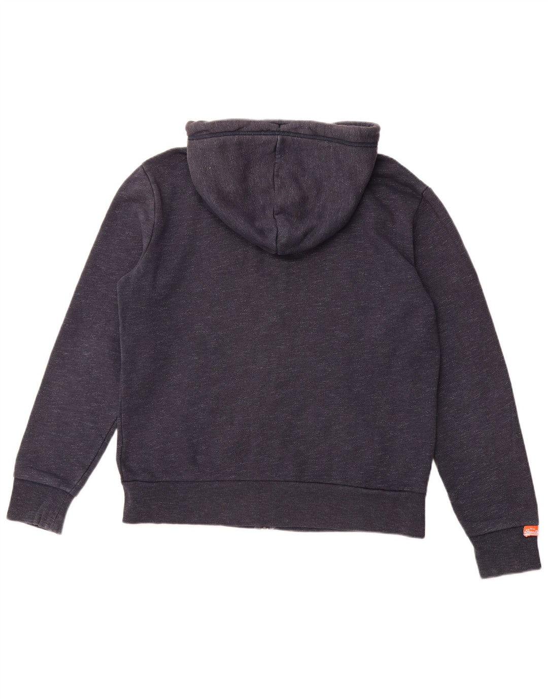 SUPERDRY Pulover cu capota cu fermoar pentru bărbați, 2XL, bumbac cu pete albastru marine