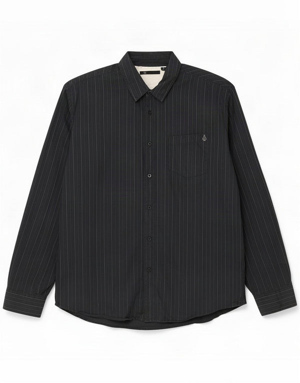 Camasă pentru bărbați Volcom XL, bumbac negru cu dungi