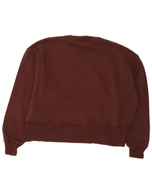 Pulover supradimensionat pentru femei Zara UK 10 Bumbac Burgundy mic