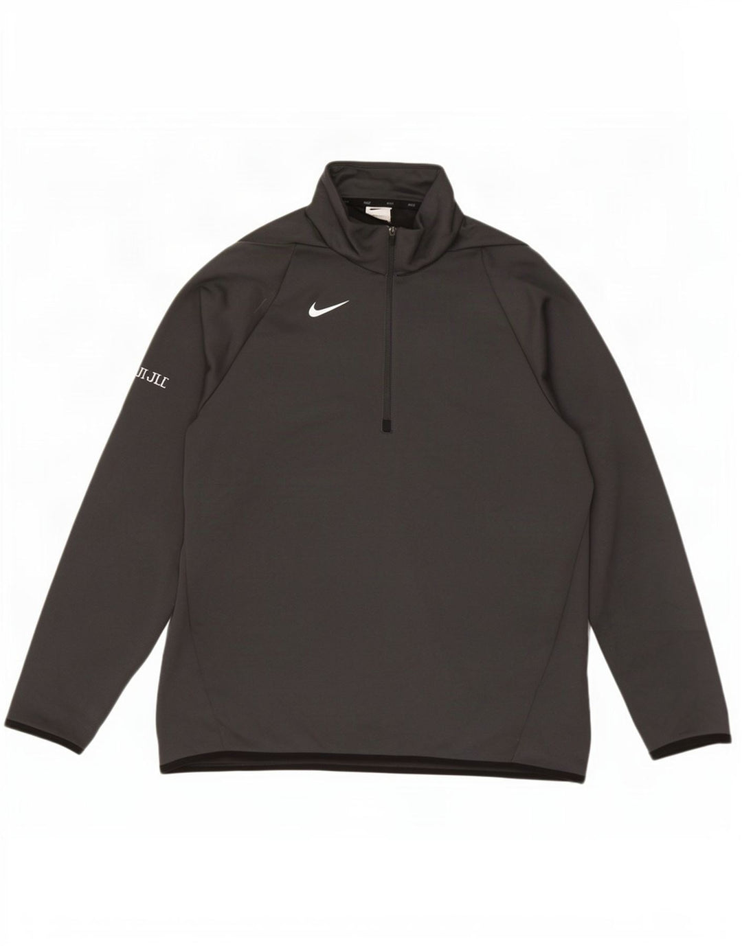 Top de trening pentru bărbați Dri Fit, cu fermoar și gât, din poliester mare, gri