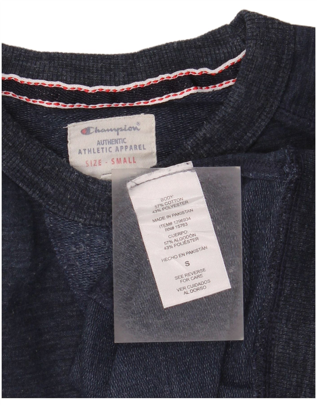 CHAMPION Mens Sweatshirt Jumper Small Navy Blue Cotton