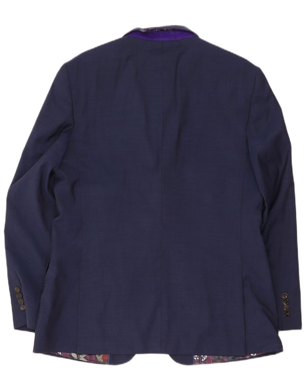 Jachetă Ted Baker pentru bărbați, cu 2 nasturi, UK 44 2XL Lână bleumarin