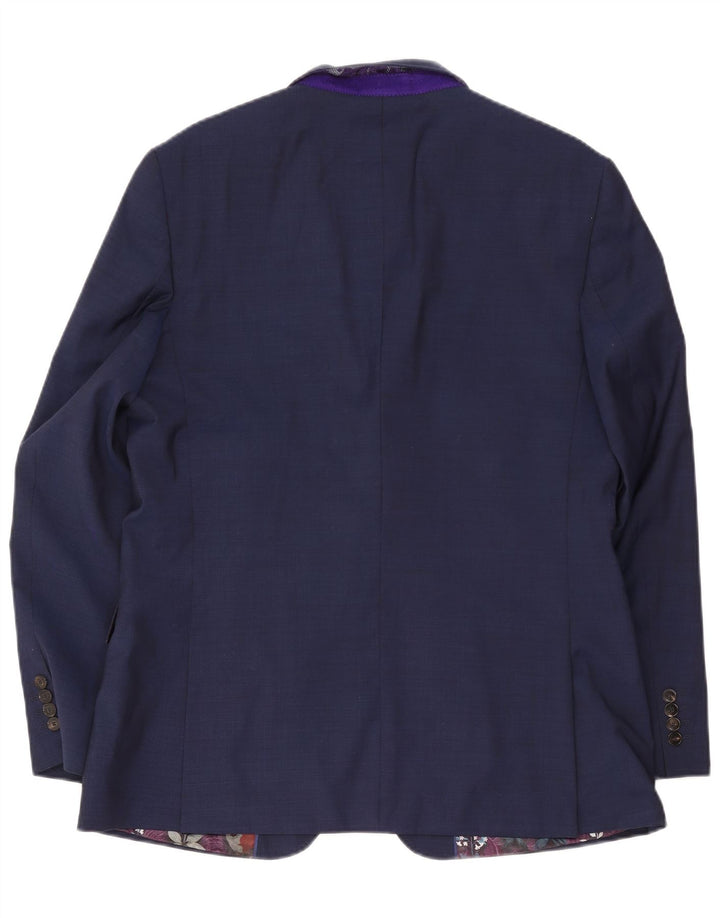 Jachetă Ted Baker pentru bărbați, cu 2 nasturi, UK 44 2XL Lână bleumarin
