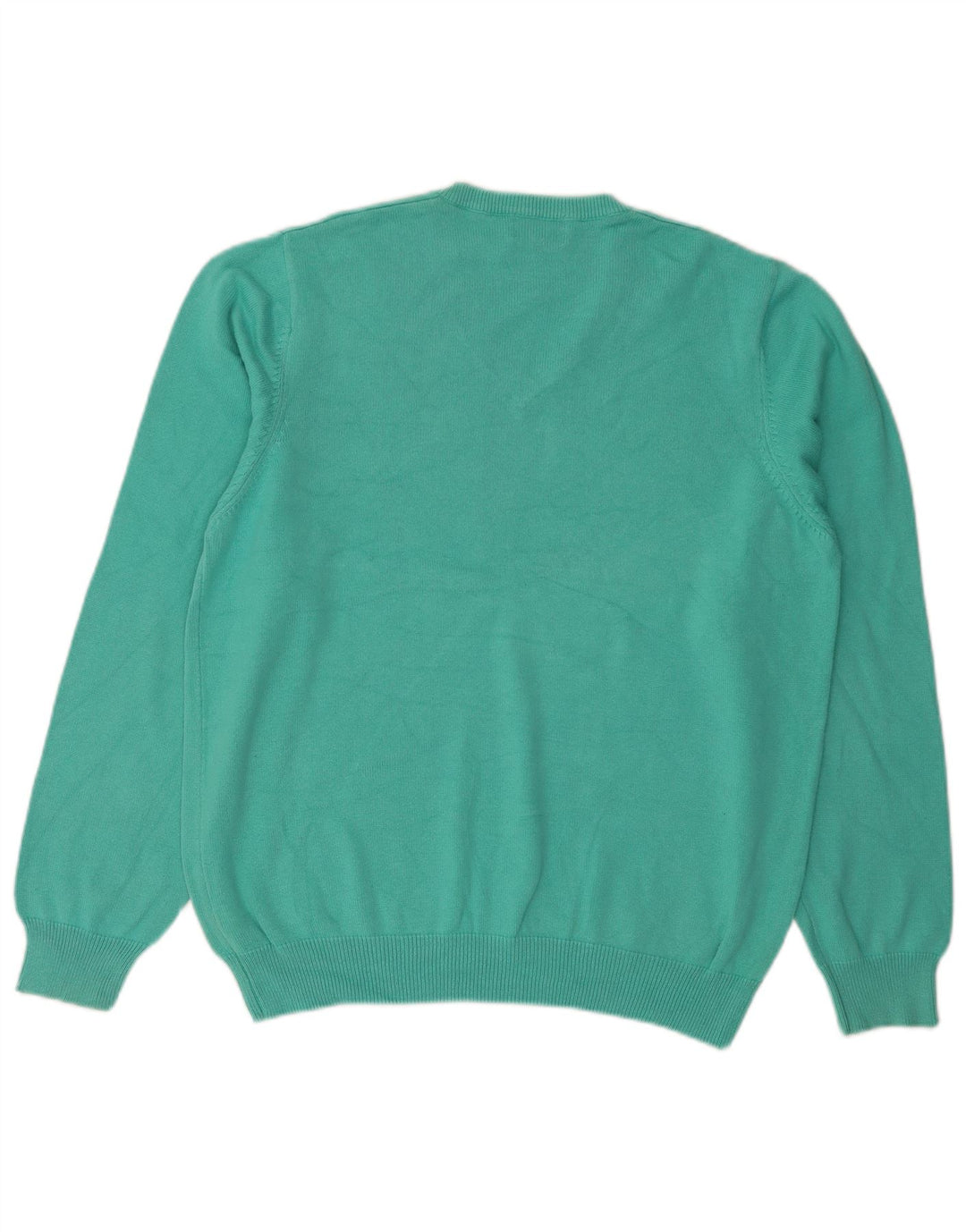 Pulover vintage pentru bărbați, cu decolteu în V, cu formă regulată, verde mare