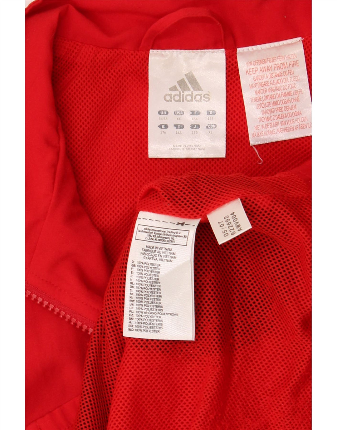 Jachetă de trening pentru băieți Adidas 15-16 ani poliester color bloc roșu
