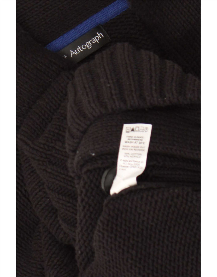 Pulover cardigan cu autograf pentru bărbați Marks & Spencer UK 38/40 mediu negru