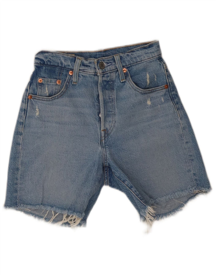 Pantaloni scurți Levi's 501 din denim distressed W23 2XS Bumbac albastru