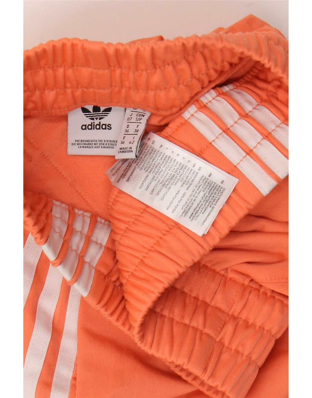 Pantaloni scurti sport pentru femei Adidas UK 10 Poliester portocaliu mic