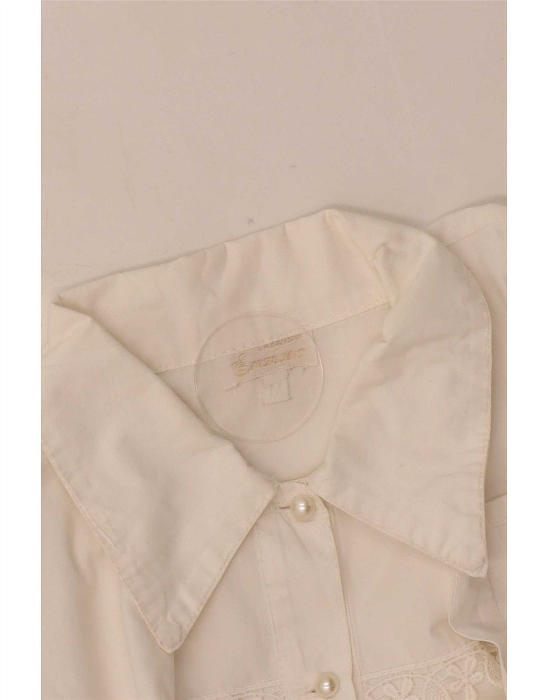 Bluză de cămașă vintage pentru femei UK 14 Medium White Floral