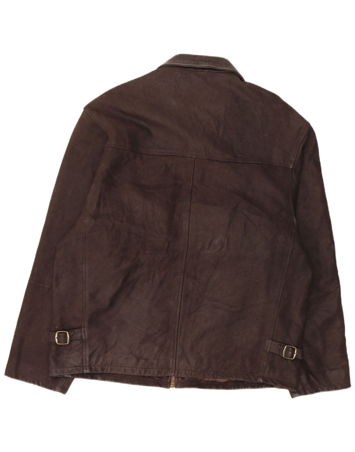 Jachetă din piele vintage pentru bărbați UK 42 XL din piele maro