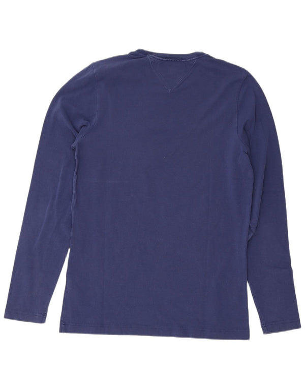 Tommy Hilfiger Bărbați Slim Fit Top cu mânecă lungă din bumbac albastru mic