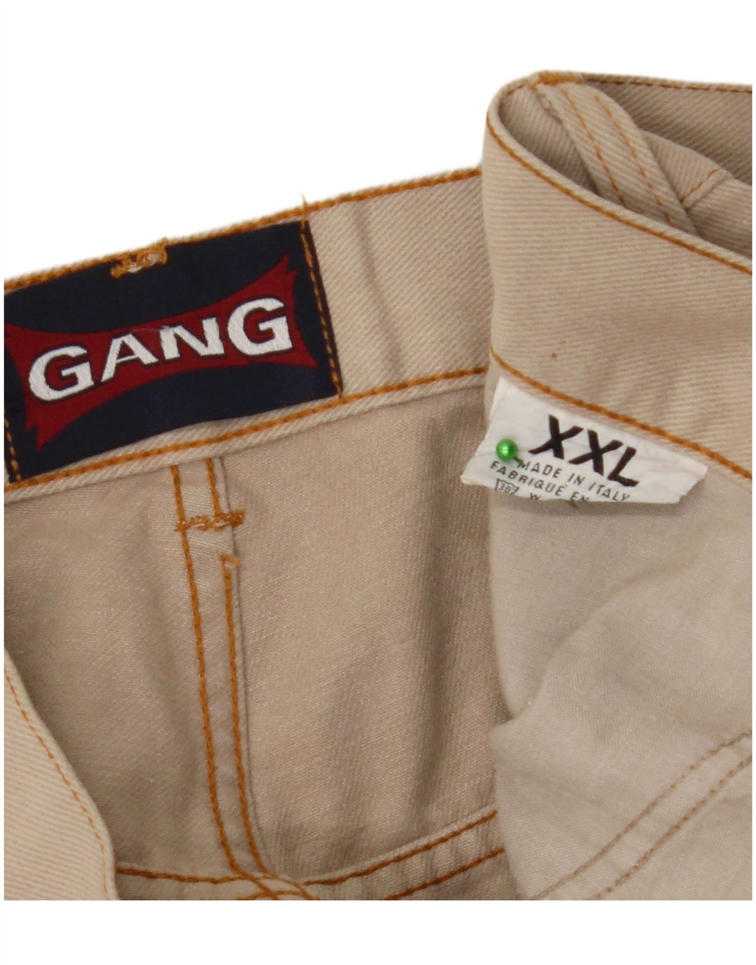 GANG Pantaloni casual conici pentru bărbați 2XL W42 L32 bumbac bej