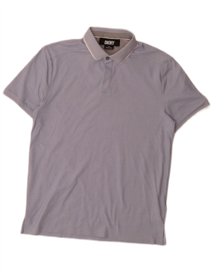 Tricou polo pentru bărbați Dkny, bumbac albastru mediu