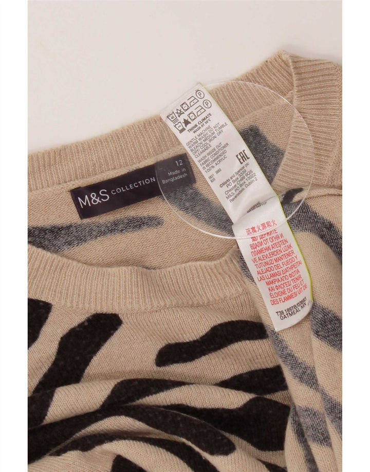 Pulover pentru femei Marks & Spencer, cu gât de barcă, UK 12 Medium Bej