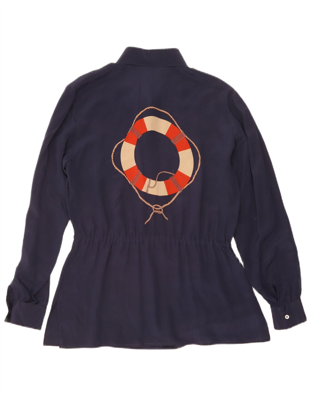 Cămașă vintage cu grafic pentru femei UK 14 Medium Bleumarin