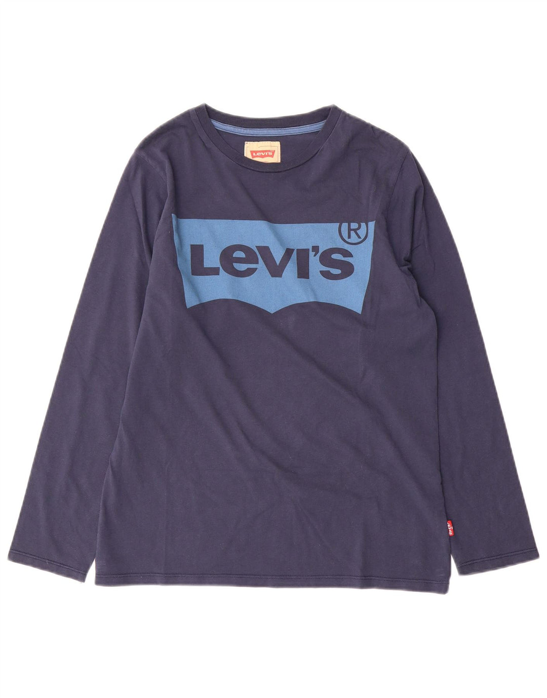 Bluză cu grafică Levi's pentru băieți, cu mânecă lungă, 13-14 ani, bumbac bleumarin