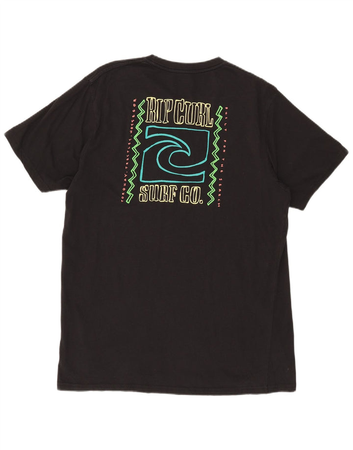 Tricou grafic Rip Curl pentru bărbați, cu croiala standard, mare, negru