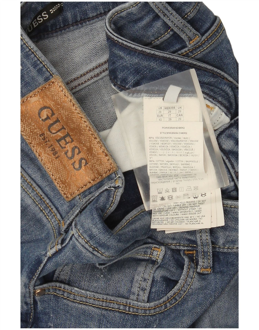 Blugi skinny pentru femei Guess W29 L32 Blue Viscose