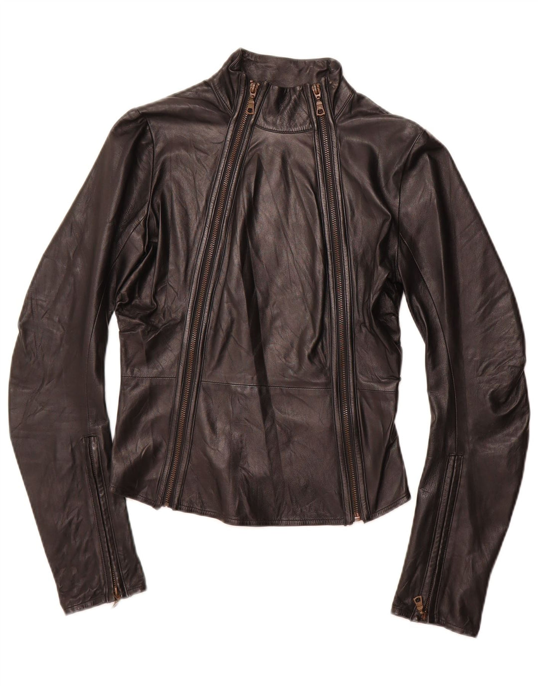 NOLITA Jachetă Crop din piele pentru femei UK 8 Small Black