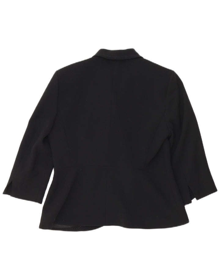 Sacou blazer pentru femei Max Mara, mânecă 3/4, 1 buton, UK 12, mediu negru, raion