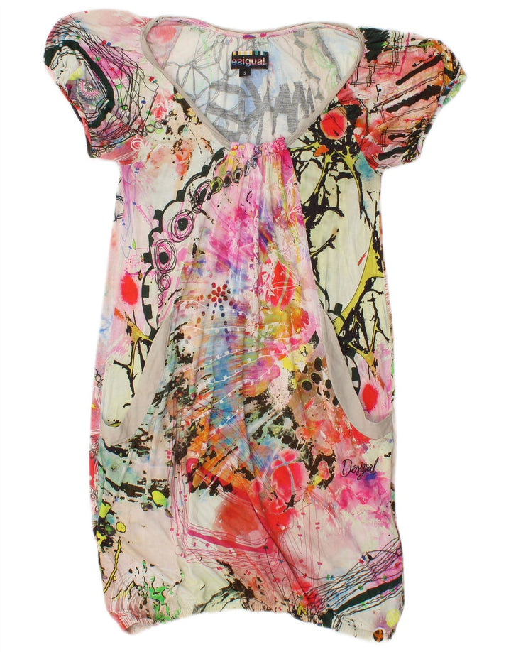 DESIGUAL Rochie Grafică Bubble pentru Femei UK 8 Mic Multicolor Tie Dye