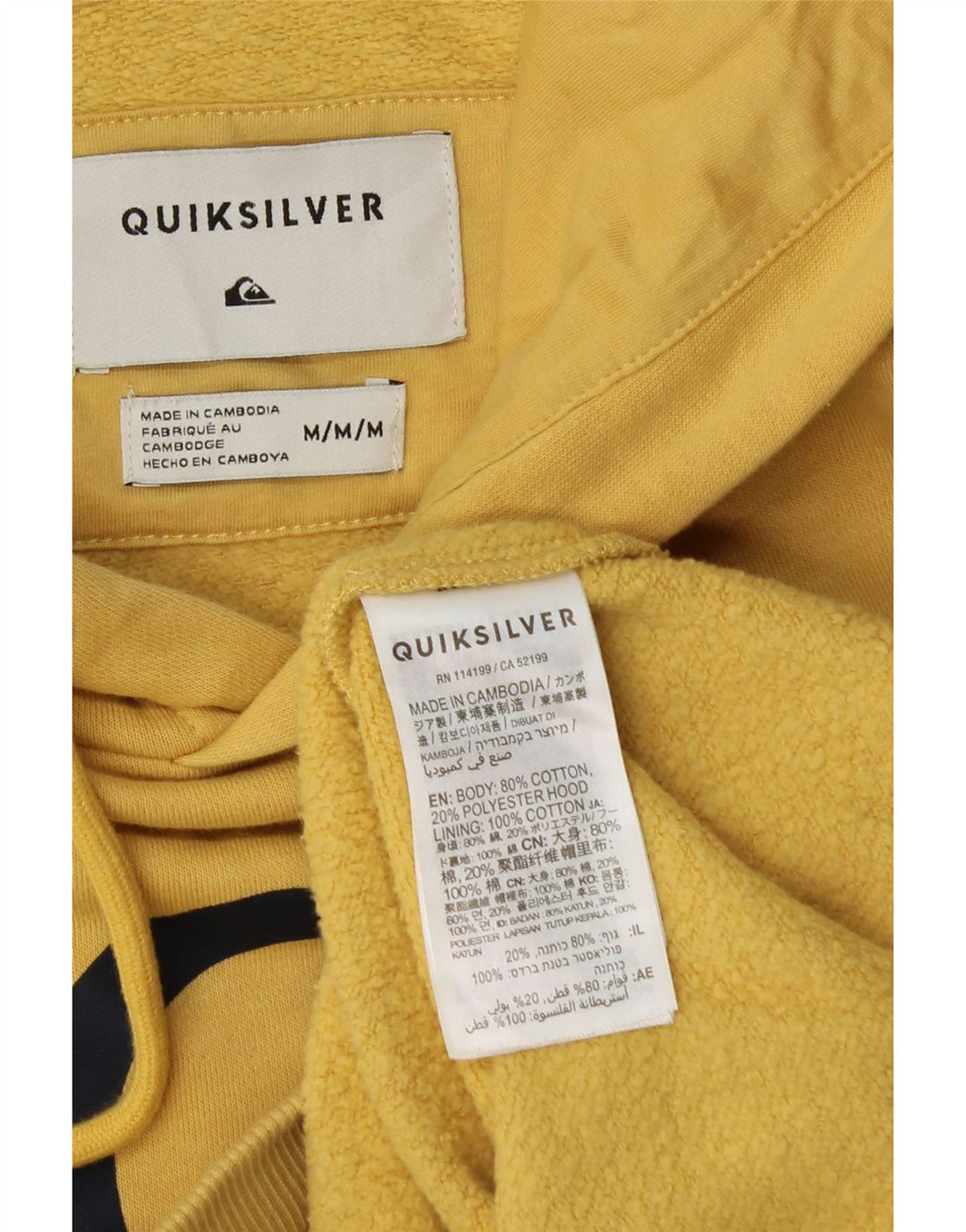 QUIKSILVER Pulover grafic pentru bărbați din bumbac galben mediu
