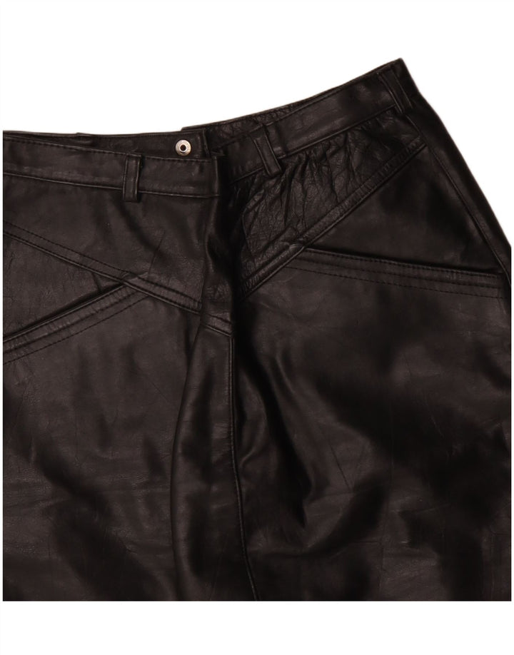 Fusta creion din piele vintage pentru femei W26 Small Black