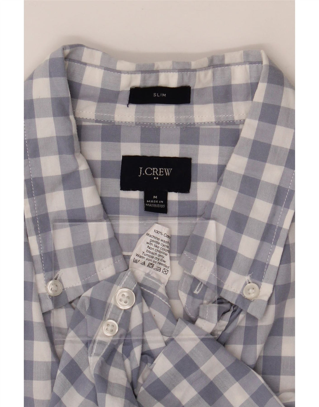 J. CREW Mens Shirt Medium Blue Gingham Cotton Vintage J. Crew and Second-Hand J. Crew from Messina Hembry 