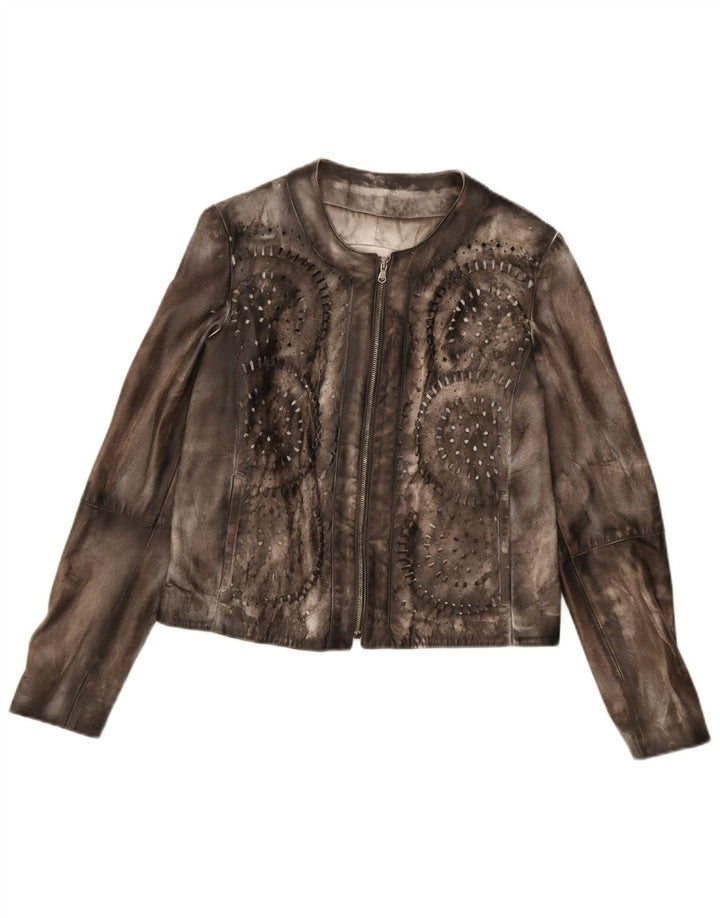 Jacheta de piele intoarsa pentru femei Paola Prata UK 14, maro, piele mare