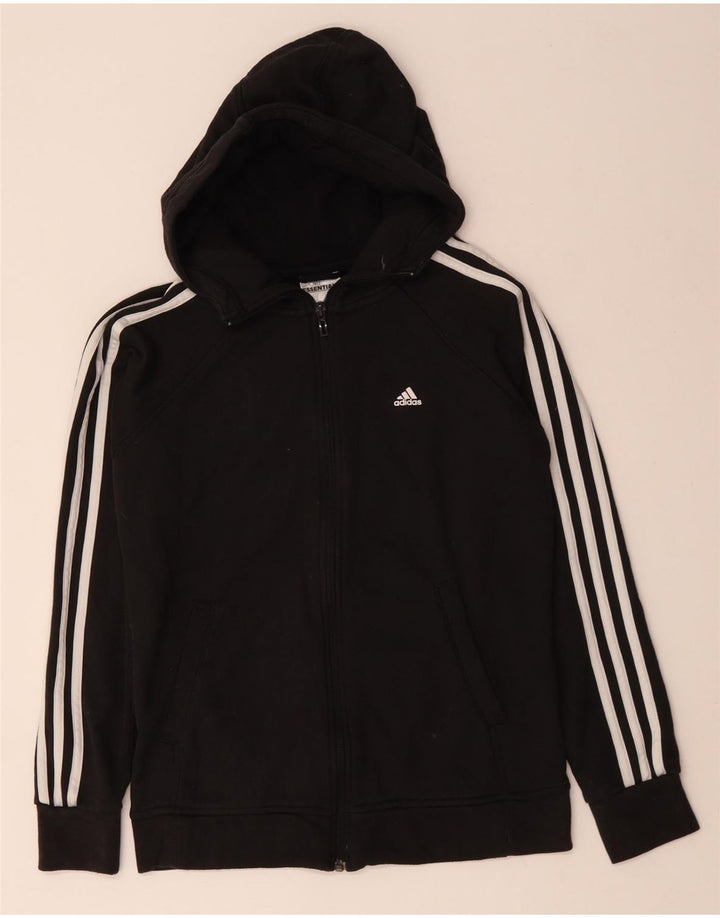 Pulover Adidas Climalite Zip Hoodie pentru femei UK 8/10 Bumbac negru mic