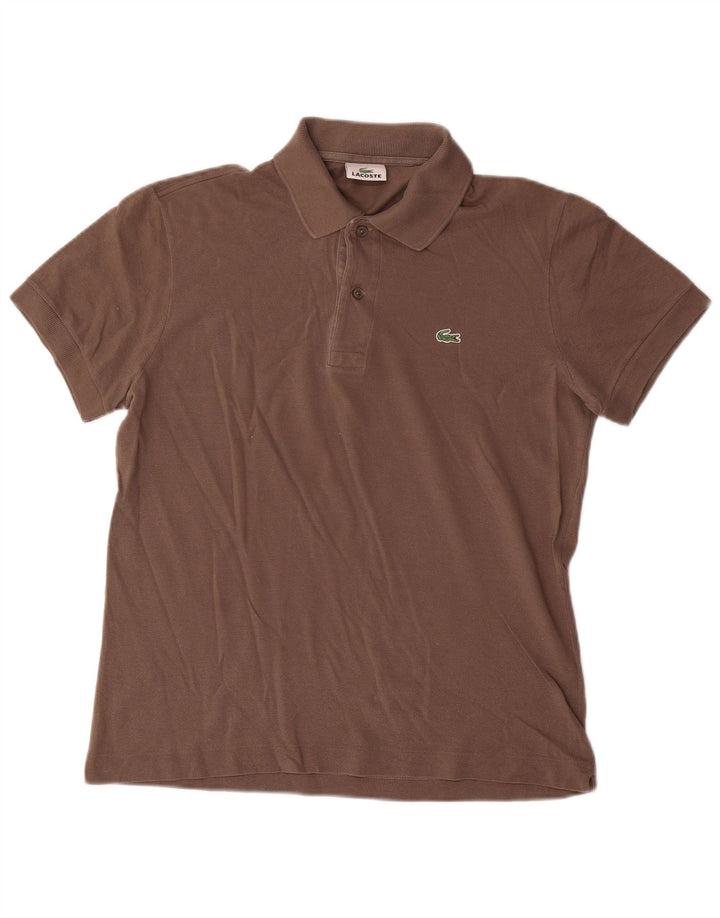 Tricou polo Lacoste pentru bărbați, mărimea 3, bumbac maro mic