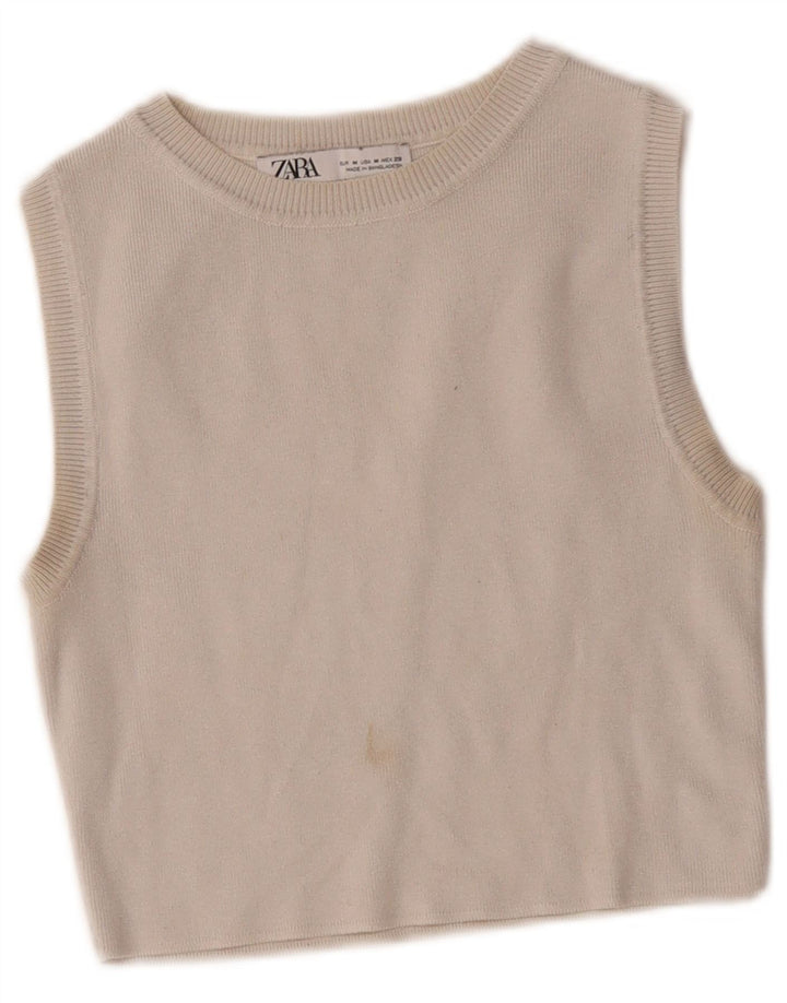 Top cu vestă pentru femei Zara UK 12 Medium Off White