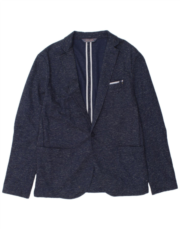 Jachetă blazer pentru bărbați Zara cu 1 nasture EU 54 XL Bleumarin Poliester cu pături
