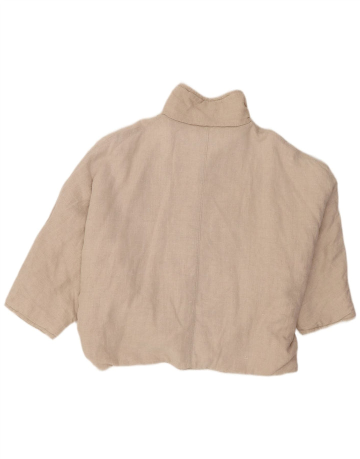 Bomber vintage pentru femei cu mâneci 3/4 UK 16, mare, bej, color block
